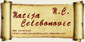 Matija Čelebonović vizit kartica